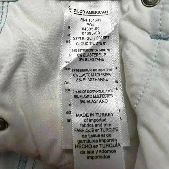 GOOD American Good Leg Cloud Tie dye Fray Hem Jeans Size 4/27 - Picture 8 of 8